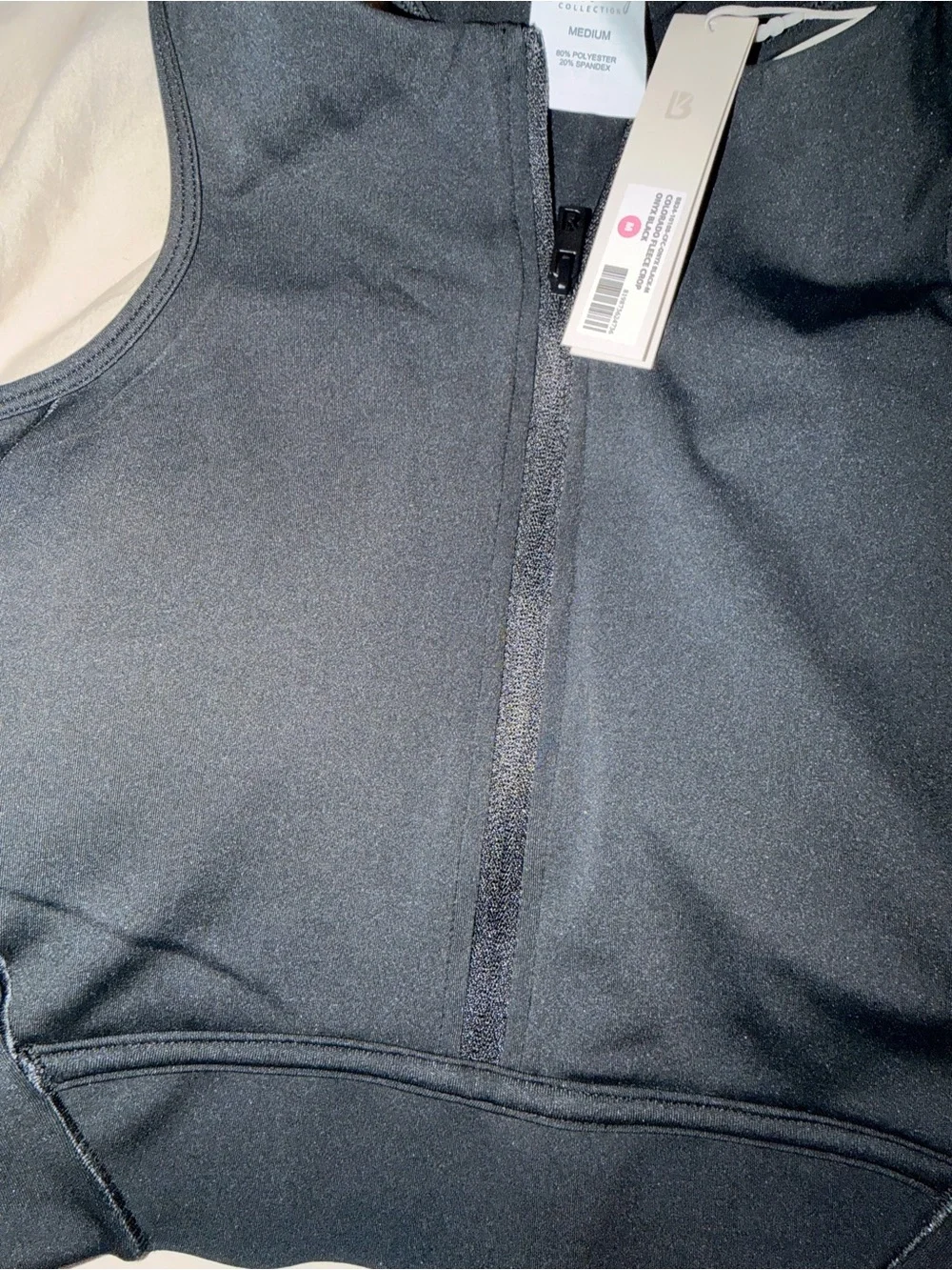 BuffBunny Black High-Neck Front-Zip Crop Top